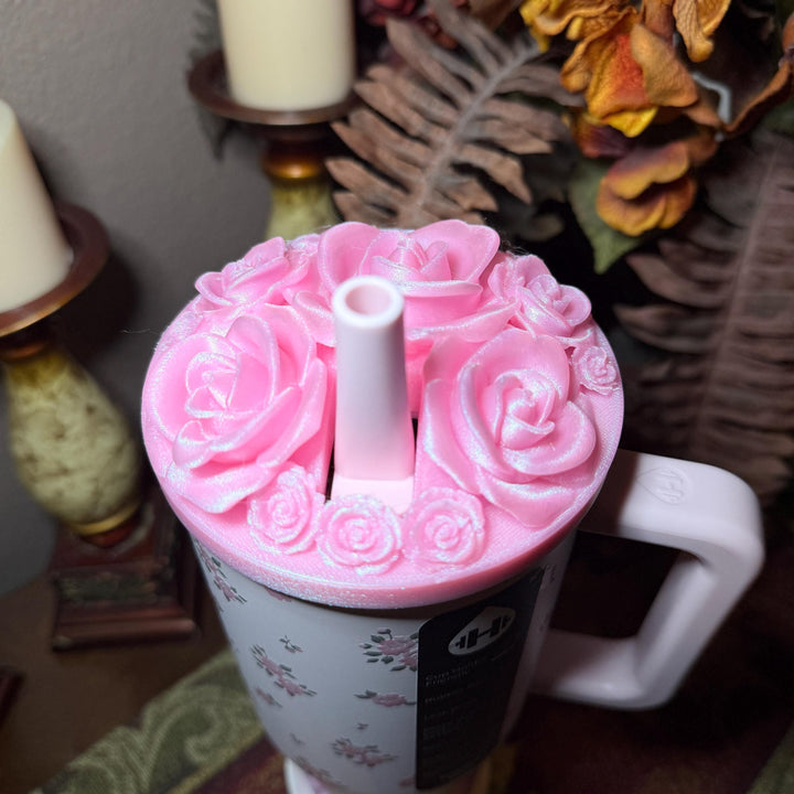Rose Bouquet Cluster Tumbler Topper or boot that fit HydroJug Traveler Tumbler Lids, Rose Accessory, 3D Decorative Lid, hot seller