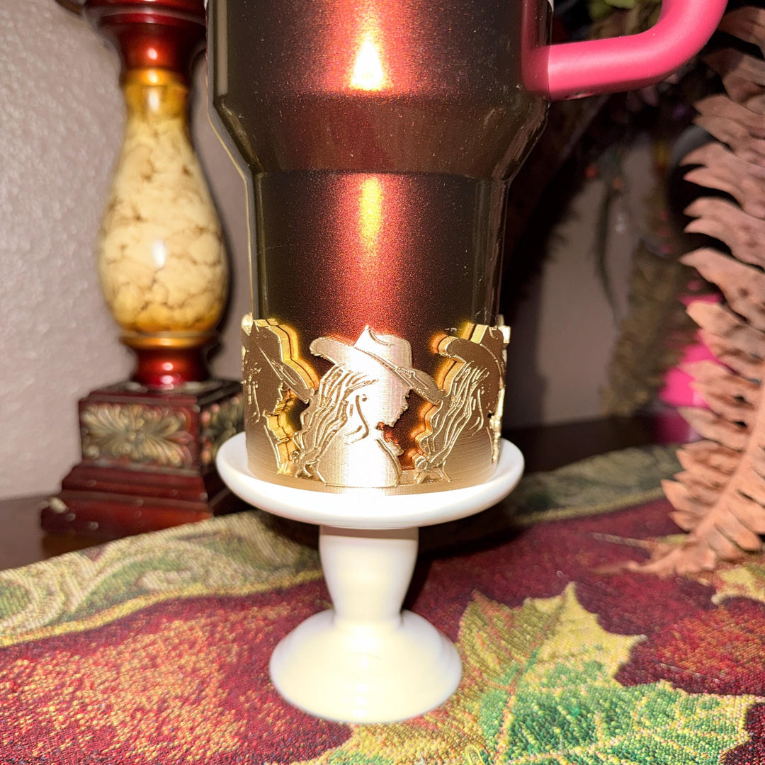 Unique Cowboy Cowgirl Hat Boots Horseshoe Tumbler Boot, Country Gold Horse Rodeo Cup Sleeve, fits your Stanley HydroJug Coldest Tumblers