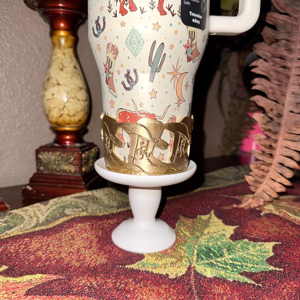 Unique Cowboy Hat and Boots Tumbler Boot, Rodeo Cup Sleeve, fits your Stanley and HydroJug Coldest Tumblers, Unique Gift, custom colors