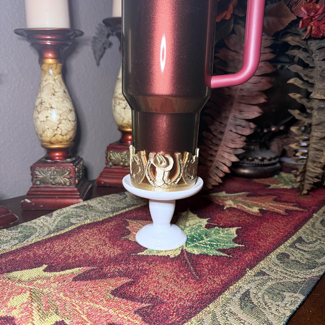 Unique Cowboy Cowgirl Hat Boots Horseshoe Tumbler Boot, Country Gold Horse Rodeo Cup Sleeve, fits your Stanley HydroJug Coldest Tumblers