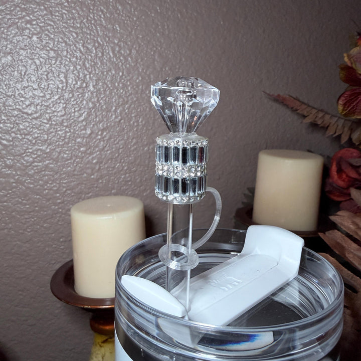 Fancy Rhinestone Diamond straw topper, straw cover emblished with rhinestones, straw cap, unique gift