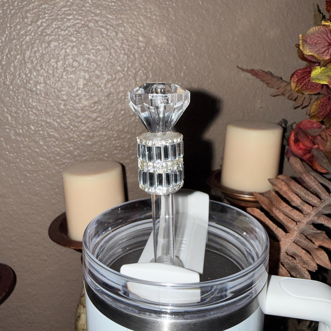 Fancy Rhinestone Diamond straw topper, straw cover emblished with rhinestones, straw cap, unique gift