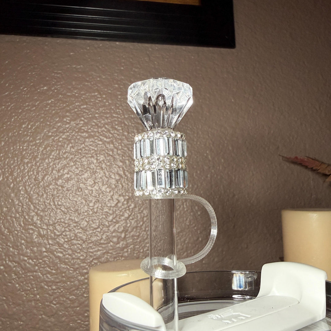 Fancy Rhinestone Diamond straw topper, straw cover emblished with rhinestones, straw cap, unique gift