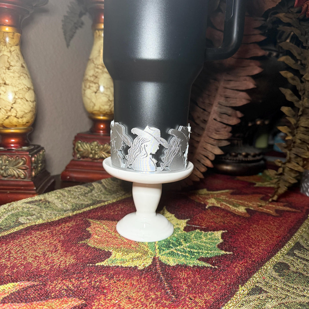 Silver or Gold Cowgirl Hat Tumbler Boot or Straw Topper, Rodeo Cup Sleeve, fits your Stanley and HydroJug Tumblers, Unique Gift