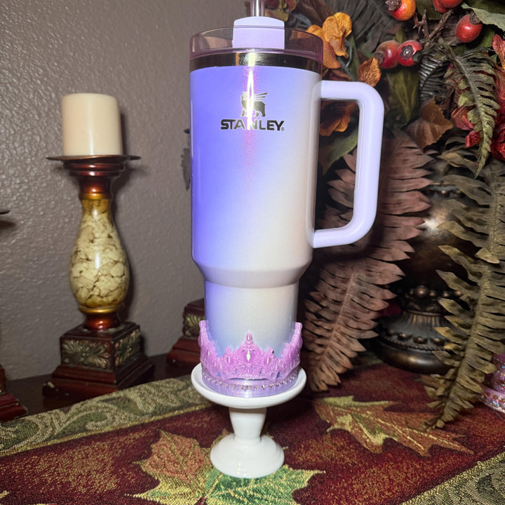 Pink Lavender Rhinestone Ombre Crown Boots for your Glinda Fits 20 30 40 oz Stanley tumbler or Owala, unique gift