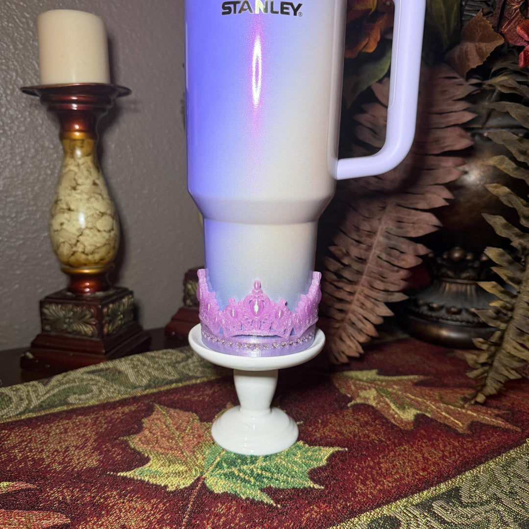 Pink Lavender Rhinestone Ombre Crown Boots for your Glinda Fits 20 30 40 oz Stanley tumbler or Owala, unique gift