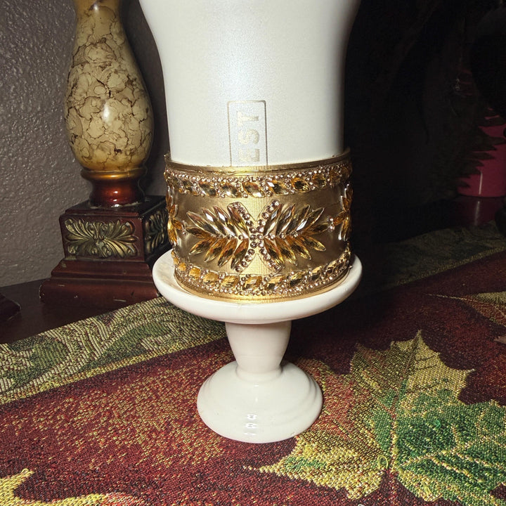 Coldest Gold Flat Fancy Iridescent Rhinestone Tumbler collar halo boot, fits 36 and 46 oz Coldest, tumbler accessories, unique gift