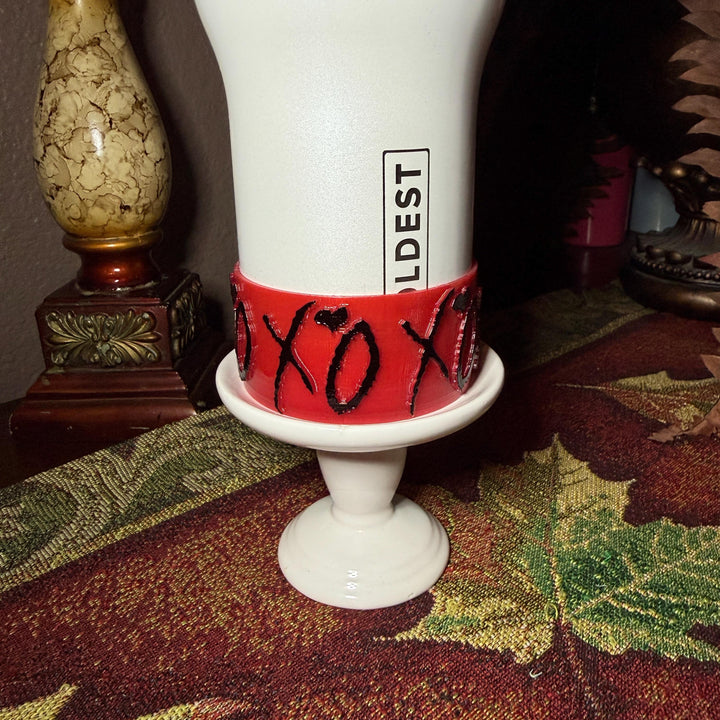 Hugs and Kisses XO Tumbler Boot, tumbler accessories, Black Red White Pink Lavender, Protective Sleeve