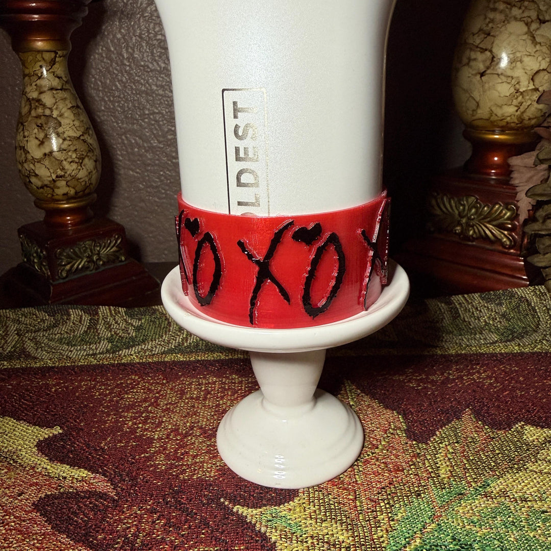 Hugs and Kisses XO Tumbler Boot, tumbler accessories, Black Red White Pink Lavender, Protective Sleeve