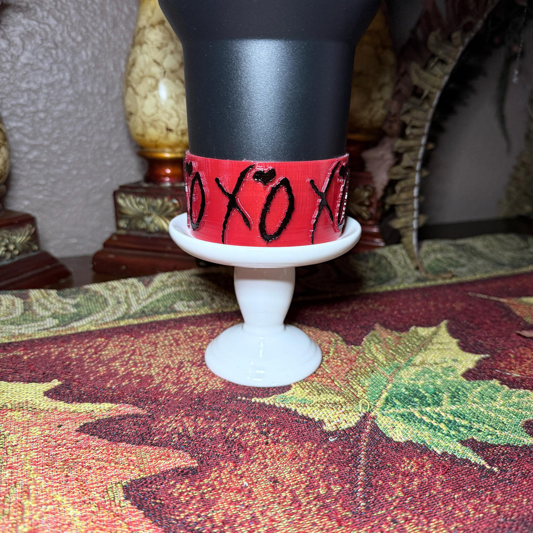 Hugs and Kisses XO Tumbler Boot, tumbler accessories, Black Red White Pink Lavender, Protective Sleeve