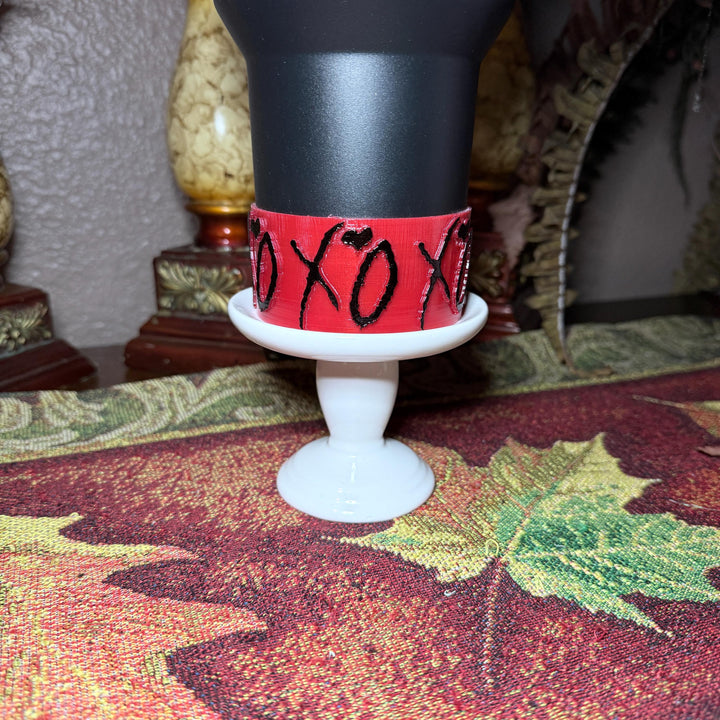 Hugs and Kisses XO Tumbler Boot, tumbler accessories, Black Red White Pink Lavender, Protective Sleeve