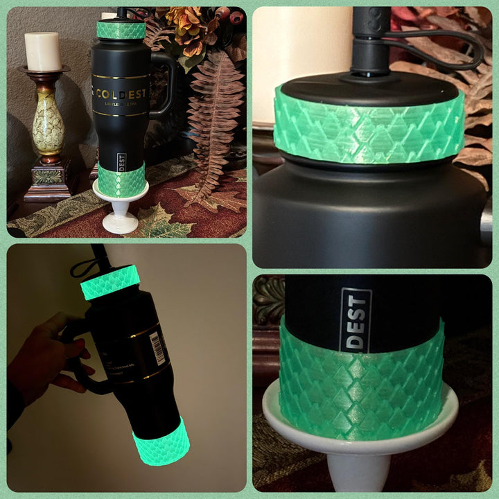 Glow Green Dragon Scales Tumbler Boot, collar, fits your Coldest Tumblers, Unique Gift