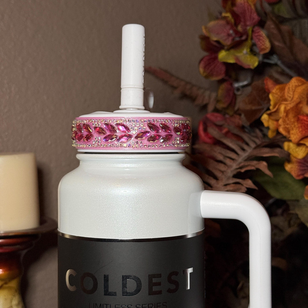 Coldest Pink Fancy Iridescent Rhinestone Tumbler accessories, collar or boot, fits 36 and 46 oz Coldest tumbler, unique gift
