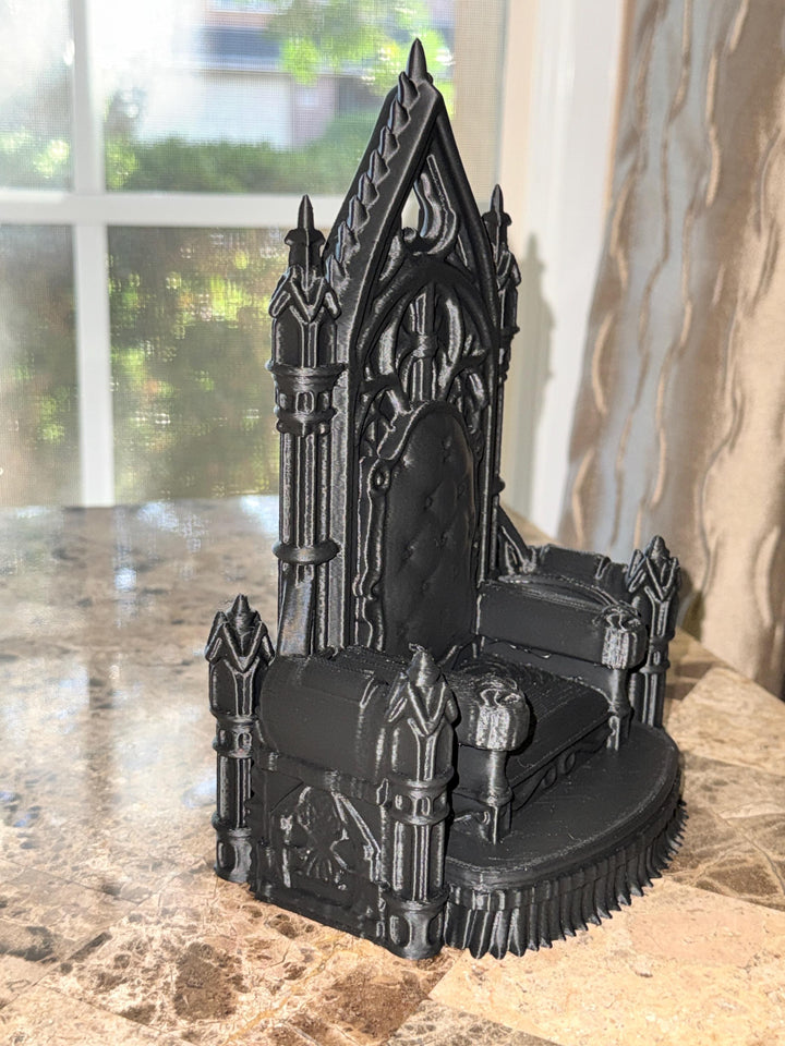 Gothic Throne Chair, Dark Academia Shelf Decor, Miniature Cathedral Gothic Display, Witchy Fantasy Collectible, Halloween Creepy Aesthetic