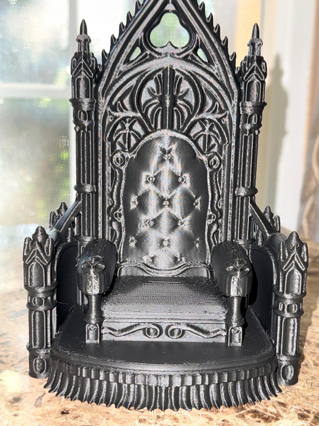 Gothic Throne Chair, Dark Academia Shelf Decor, Miniature Cathedral Gothic Display, Witchy Fantasy Collectible, Halloween Creepy Aesthetic