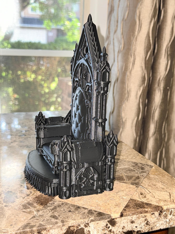 Gothic Throne Chair, Dark Academia Shelf Decor, Miniature Cathedral Gothic Display, Witchy Fantasy Collectible, Halloween Creepy Aesthetic