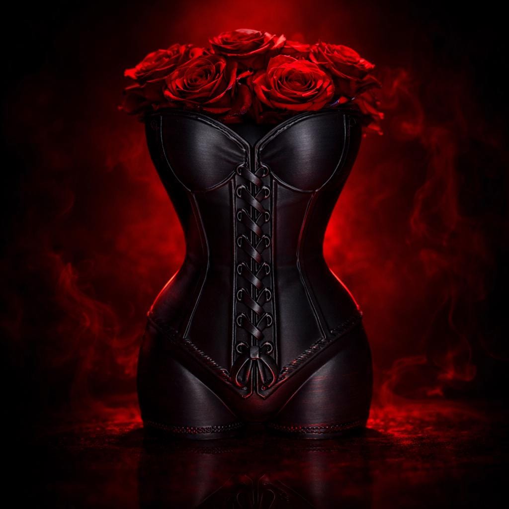 Black Corset Vase, Gothic Boudoir Decor, Dark Feminine Home Accent, Fashion Inspired Vase, 3D Printed Gothic Decor, Makeup Brush Holder