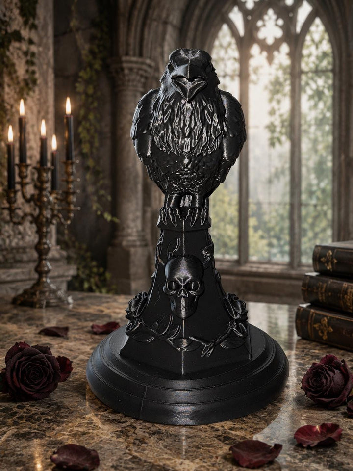 Black Raven Crow Gothic Halloween Decor, Creepy Dark Aesthtic