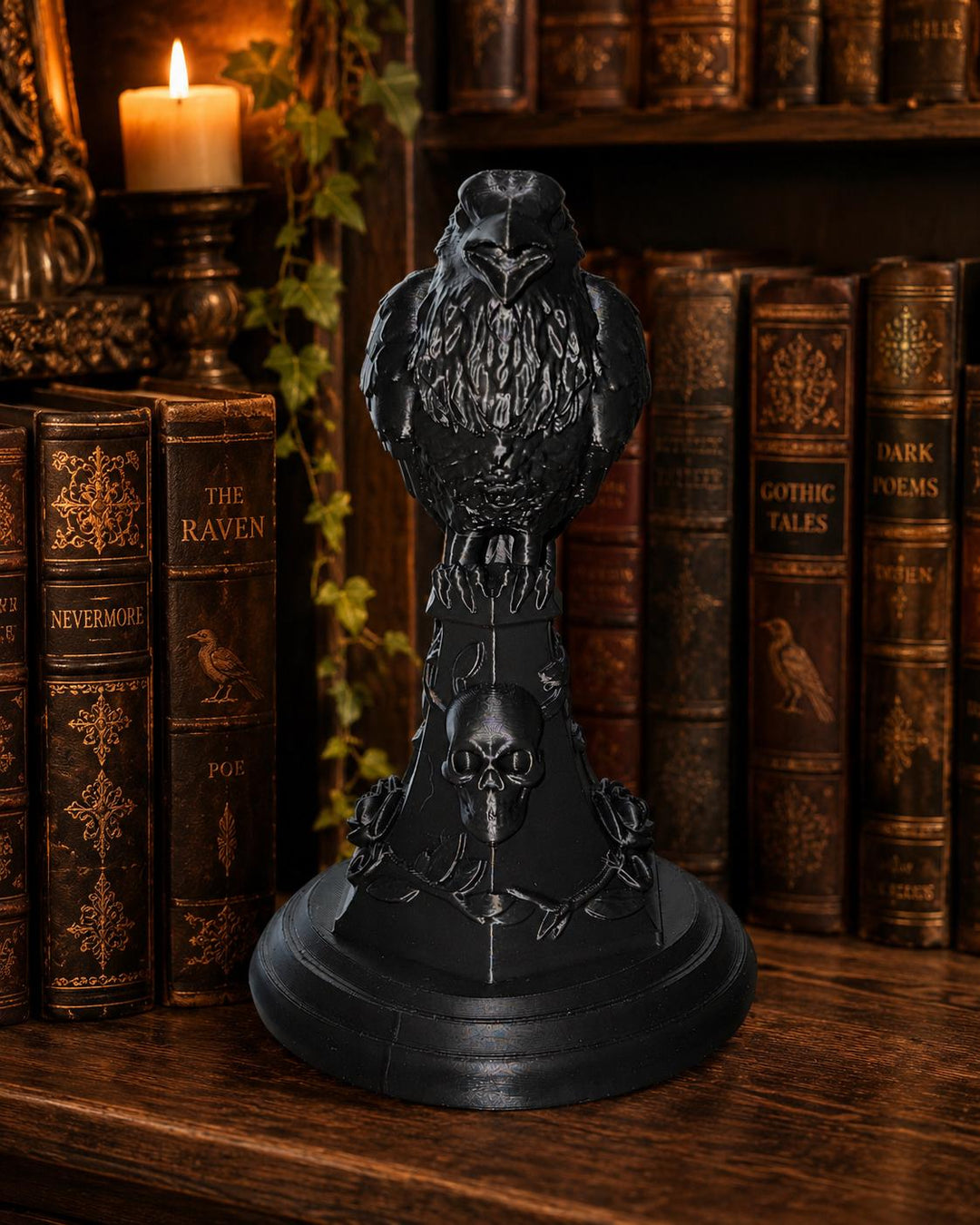 Black Raven Crow Gothic Halloween Decor, Creepy Dark Aesthtic