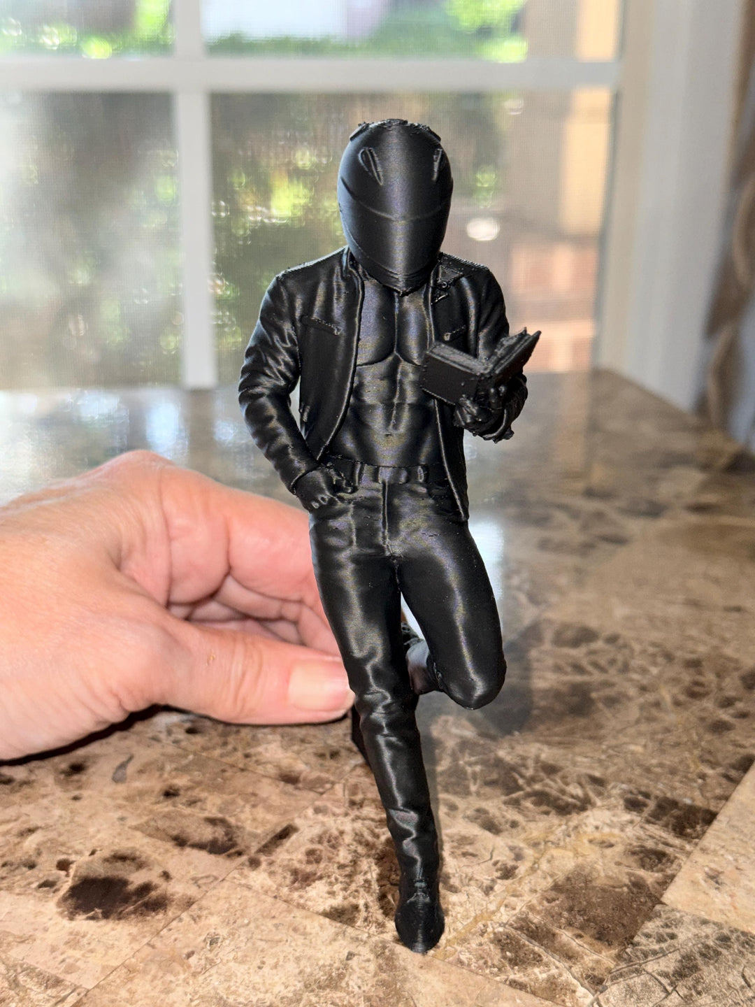 Motorcycle Reader Book Nook Buddy | Bookshelf Decor | Motorcycle Book Lover Gift | Reading Shelf Sitter | 3D Printed Bookend Figure