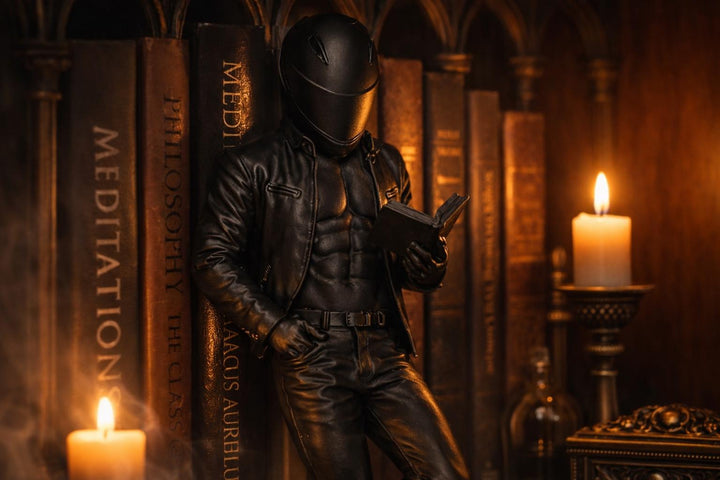 Motorcycle Reader Book Nook Buddy | Bookshelf Decor | Motorcycle Book Lover Gift | Reading Shelf Sitter | 3D Printed Bookend Figure