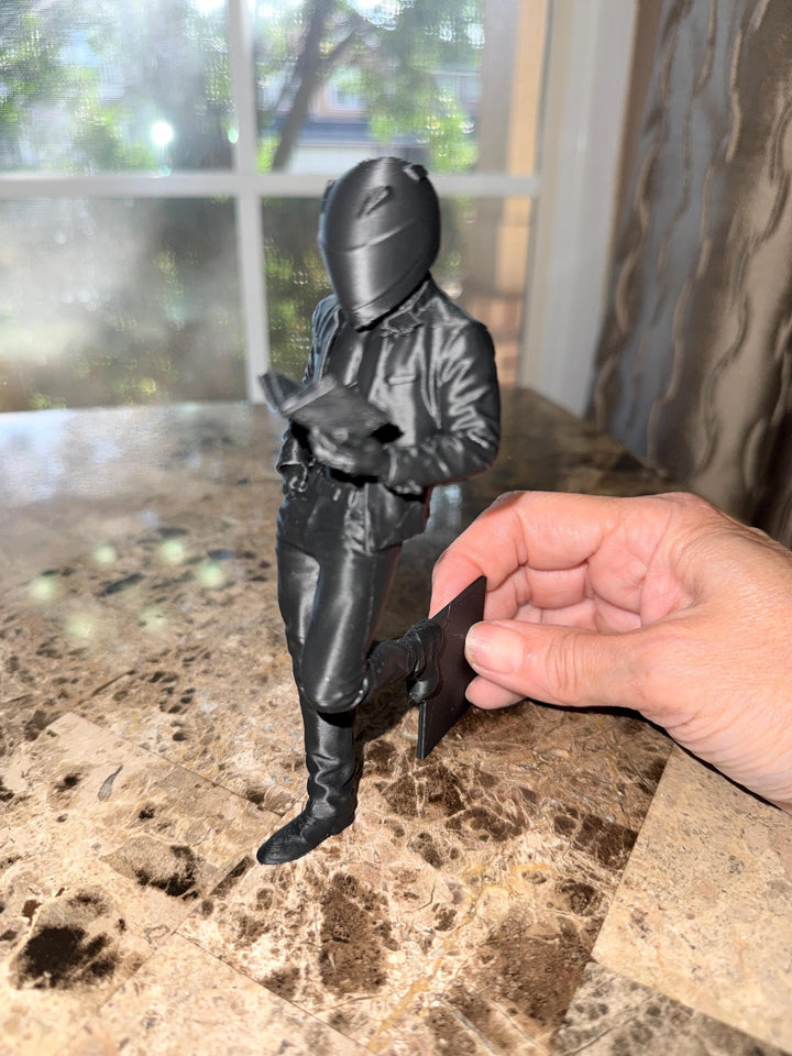 Motorcycle Reader Book Nook Buddy | Bookshelf Decor | Motorcycle Book Lover Gift | Reading Shelf Sitter | 3D Printed Bookend Figure