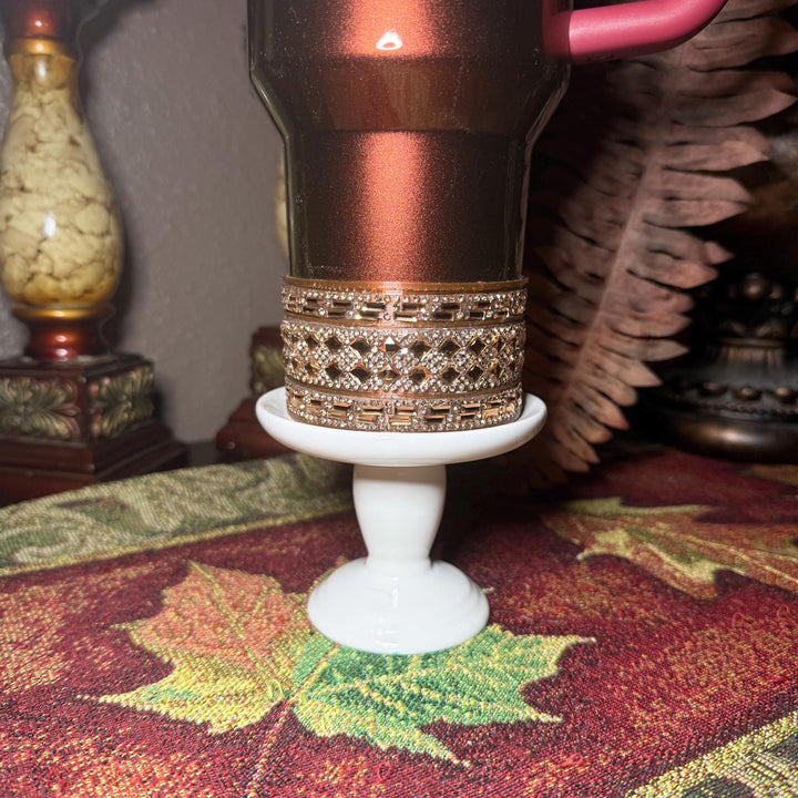 Fancy Gold Flat Rhinestone Tumbler Princess Collection, Stanley tumbler accessories, Halo, Boot Straw Topper, Bangle, Rose, Unique gift