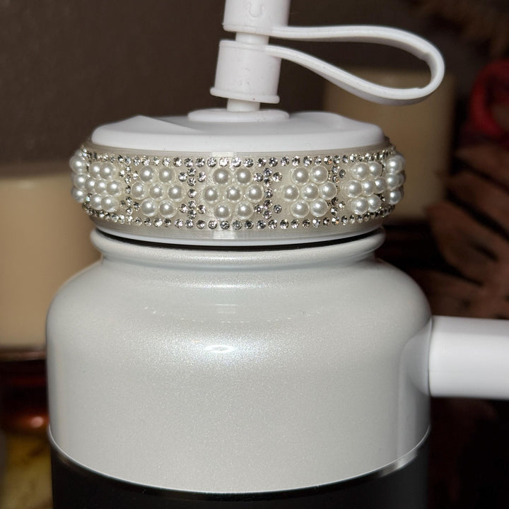 Coldest Fancy Rhinestone Straw Lid Collar Accessory Collection sized to fit the Coldest brand tumblers, unique gift accessories
