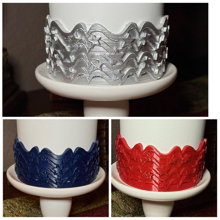Red Silver Blue Tumbler Boot, fits Stanley Hydrojug Tumbler and can cooler, Cup Boot Sleeve, stars stripes red chili fireworks cream royal