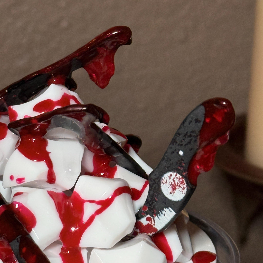 Bloody knives acrylic tumbler topper, for Stanley tumblers, 3D Decorative Lid crime scene, blood drips blood splatter, Halloween gift