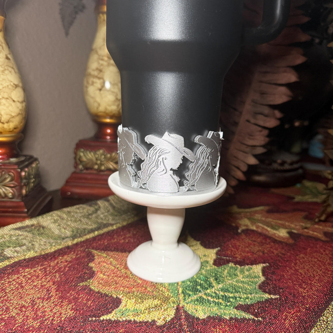 Silver or Gold Cowgirl Hat Tumbler Boot or Straw Topper, Rodeo Cup Sleeve, fits your Stanley and HydroJug Tumblers, Unique Gift