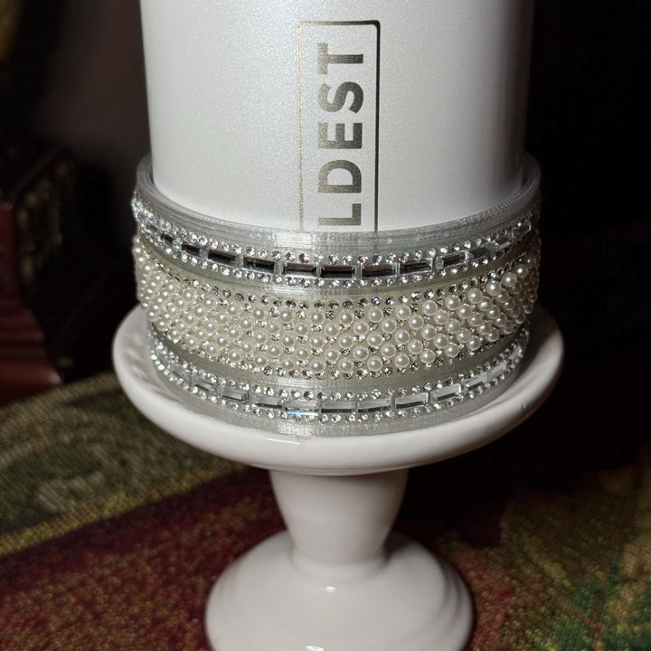 Coldest Fancy Pearl and Rhinestone Tumbler Boot, Straw Lid Collar and Straw Cap Accessory Collection, unique gift accessories