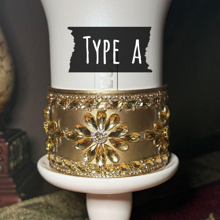 Coldest Gold Flat Fancy Iridescent Rhinestone Tumbler collar halo boot, tumbler accessories, unique gift