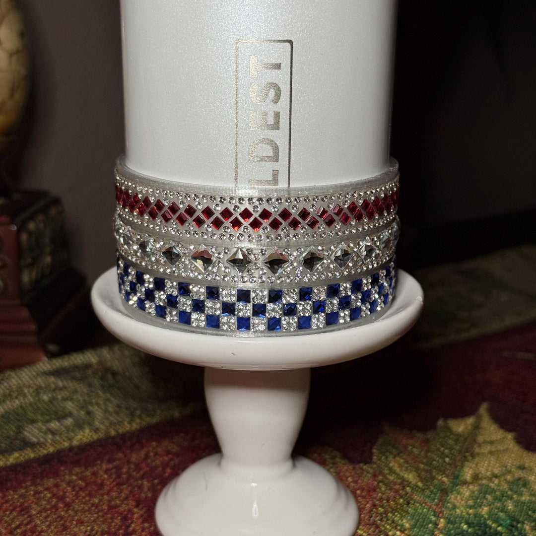 Coldest Patriotic Rhinestone Tumbler Boot, collar or straw topper, Bling Sparkle Cup Sleeve, Tumbler Accessories, Unique Gift stars stripes