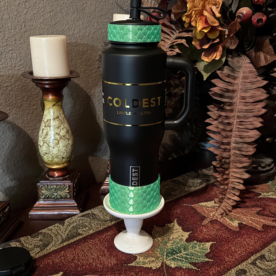 Glow Green Dragon Scales Tumbler Boot, collar, fits your Coldest Tumblers, Unique Gift