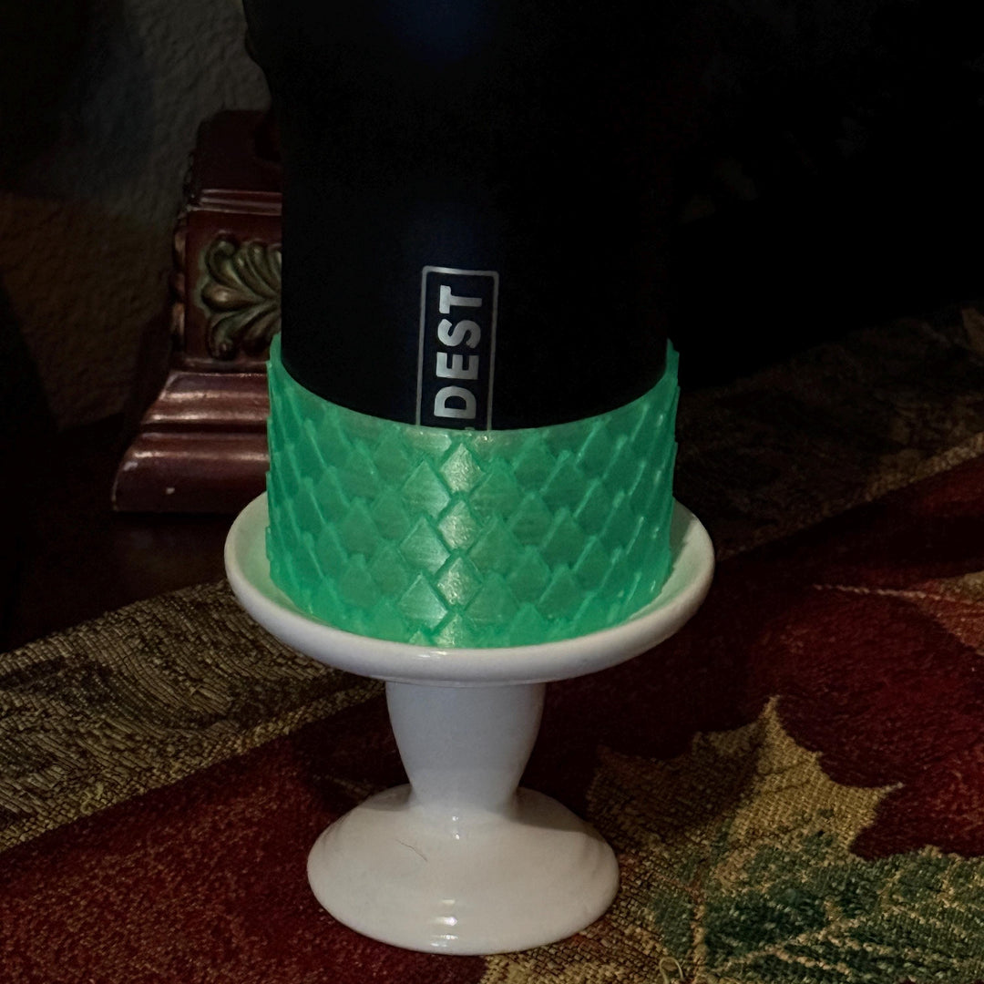 Glow Green Dragon Scales Tumbler Boot, collar, fits your Coldest Tumblers, Unique Gift
