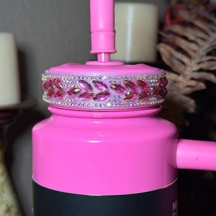 Coldest Pink Fancy Iridescent Rhinestone Tumbler accessories, collar or boot, fits 36 and 46 oz Coldest tumbler, unique gift