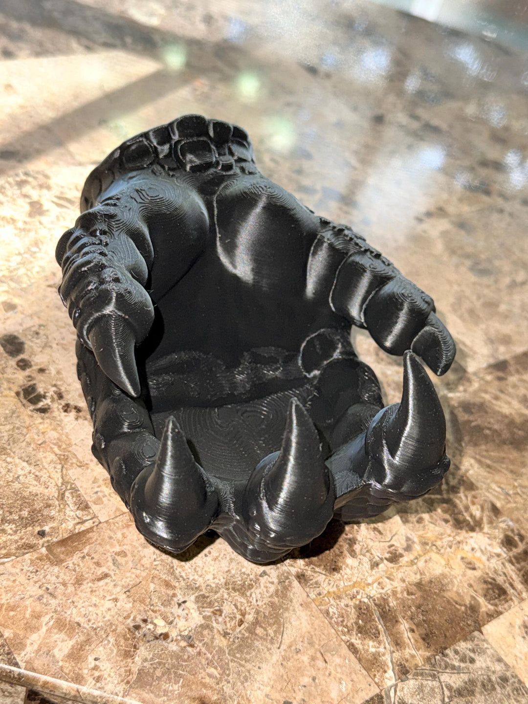 Dragon Claw Hand Bowl, 3D Printed Valet Tray Trinket Holder, Gothic Catchall Dish, Fantasy Desk Organizer, Dice Tray, Dragon Decor Gift