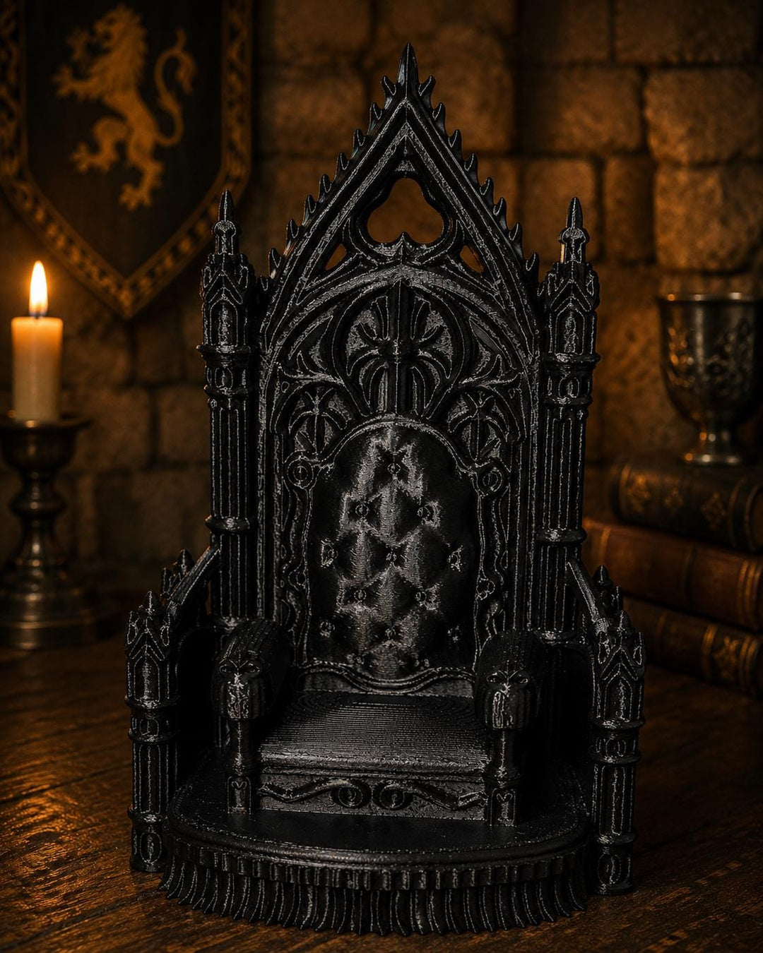 Gothic Throne Chair, Dark Academia Shelf Decor, Miniature Cathedral Gothic Display, Witchy Fantasy Collectible, Halloween Creepy Aesthetic