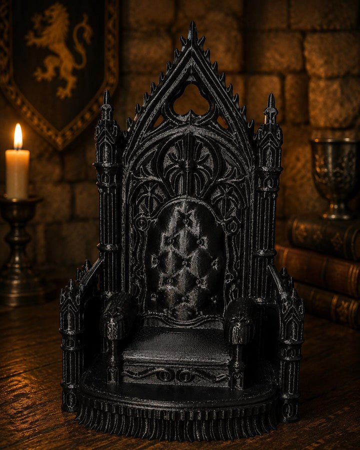 Gothic Throne Chair, Dark Academia Shelf Decor, Miniature Cathedral Gothic Display, Witchy Fantasy Collectible, Halloween Creepy Aesthetic