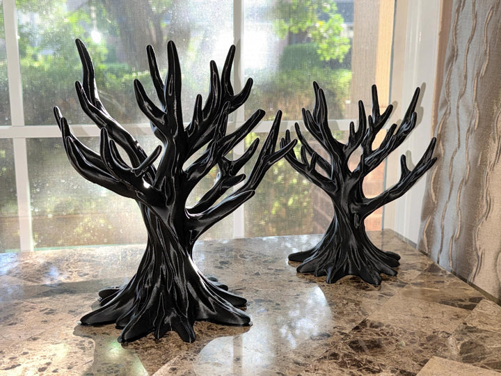Black Jewelry Tree Display Stand, 3D Printed Jewelry Holder, Gothic Organizer, Necklace & Bracelet Tree, Ring Storage, Vanity Decor
