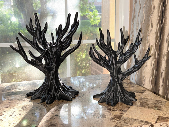 Black Jewelry Tree Display Stand, 3D Printed Jewelry Holder, Gothic Organizer, Necklace & Bracelet Tree, Ring Storage, Vanity Decor