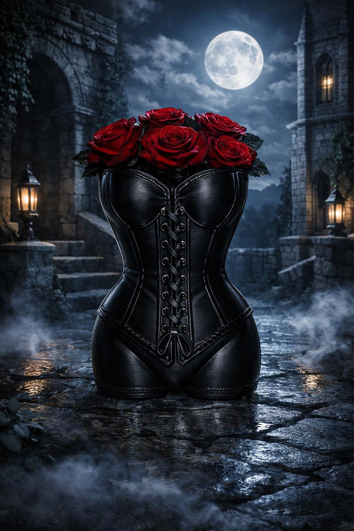 Black Corset Vase, Gothic Boudoir Decor, Dark Feminine Home Accent, Fashion Inspired Vase, 3D Printed Gothic Decor, Makeup Brush Holder