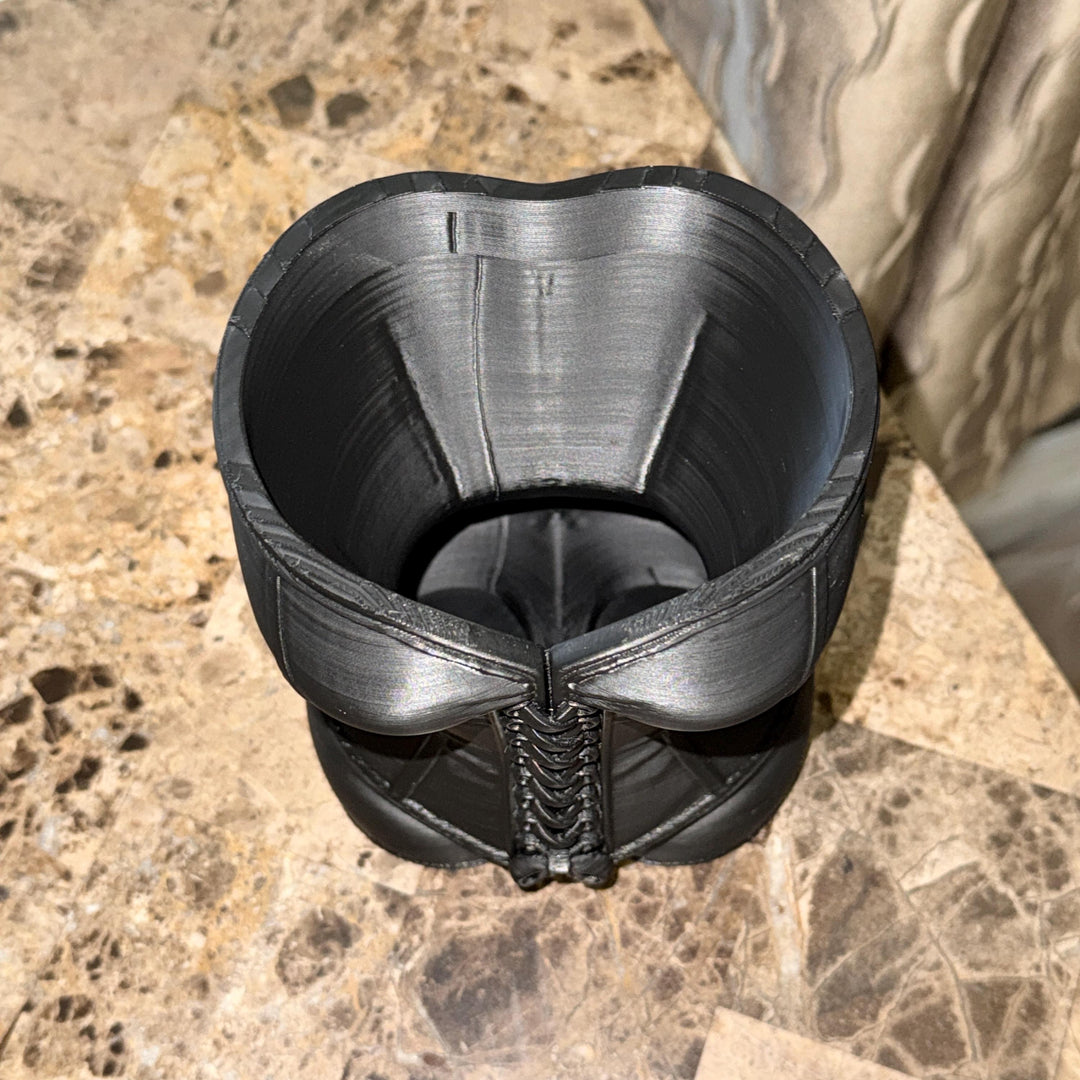 Black Corset Vase, Gothic Boudoir Decor, Dark Feminine Home Accent, Fashion Inspired Vase, 3D Printed Gothic Decor, Makeup Brush Holder