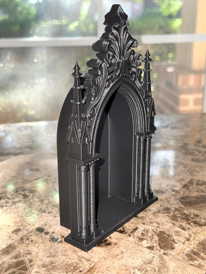 Gothic Cathedral Wall Shelf | Dark Academia Decor | Gothic Home Accent | Witchy Altar Shelf | Raven Decor | 3D Printed Shelf