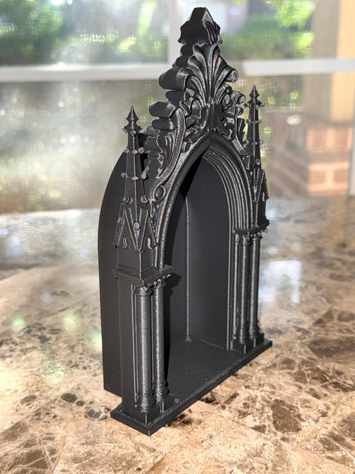 Gothic Cathedral Wall Shelf | Dark Academia Decor | Gothic Home Accent | Witchy Altar Shelf | Raven Decor | 3D Printed Shelf