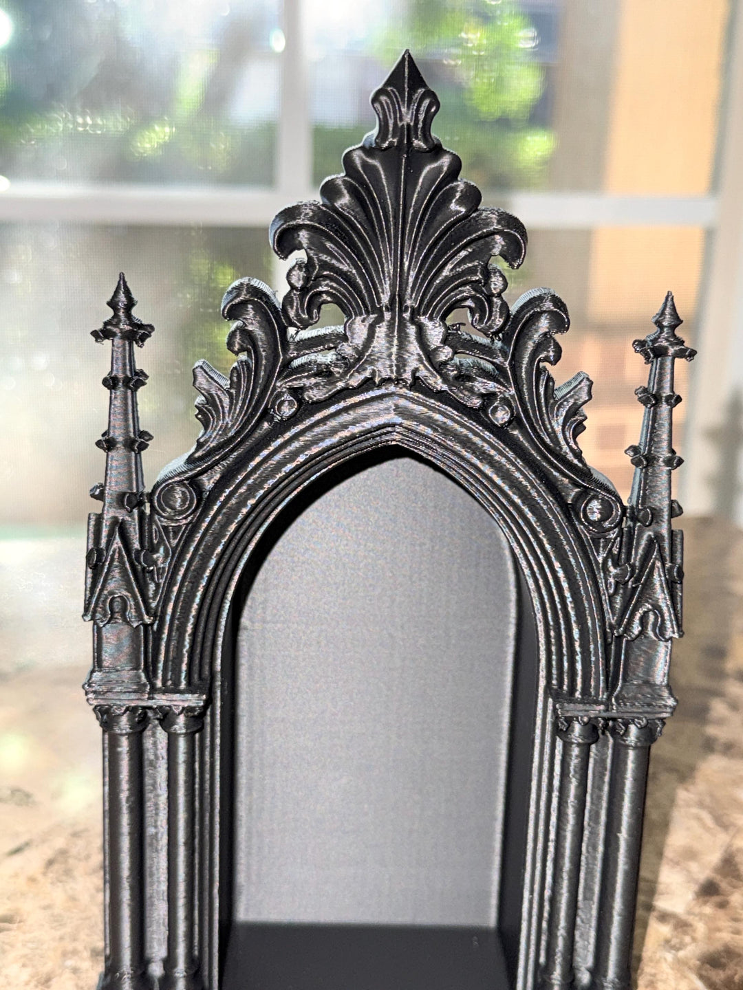 Gothic Cathedral Wall Shelf | Dark Academia Decor | Gothic Home Accent | Witchy Altar Shelf | Raven Decor | 3D Printed Shelf