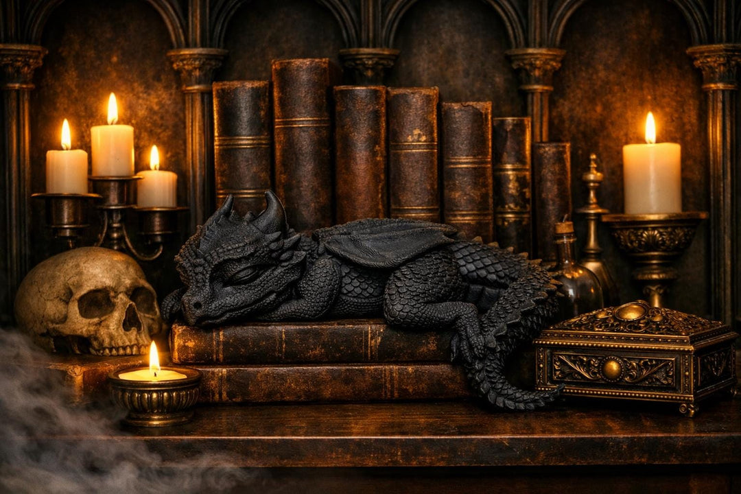 Sleeping Dragon Shelf Sitter, 3D Printed Fantasy Dragon Decor, Gothic Shelf Companion, Dragon Lover Gift, Bookshelf Ornament, Desk Decor
