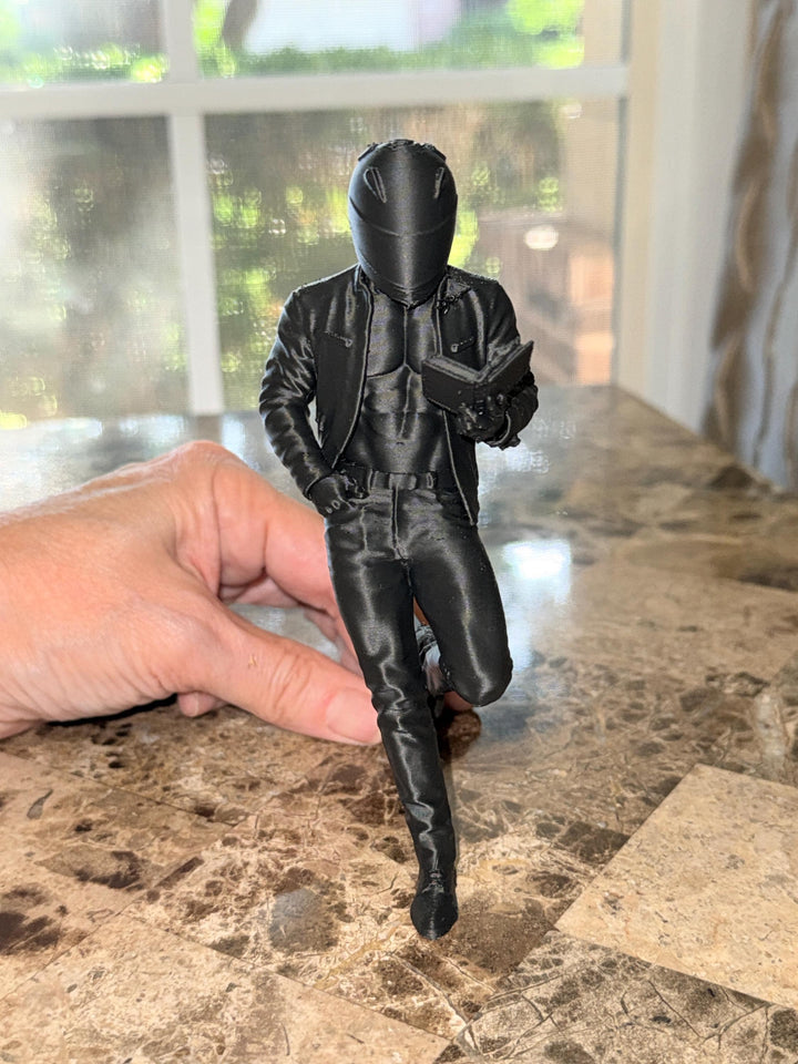 Motorcycle Reader Book Nook Buddy | Bookshelf Decor | Motorcycle Book Lover Gift | Reading Shelf Sitter | 3D Printed Bookend Figure
