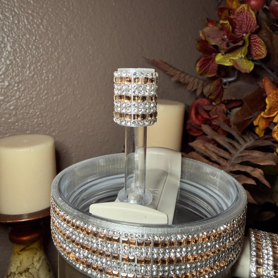 Gold and Siver Flat Fancy Rhinestone Tumbler collar, halo, boot, handle clips, fits Coldest and Stanley, tumbler accessories, unique gift